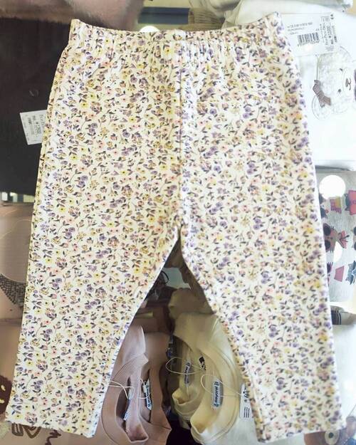  パープル花柄レギンス