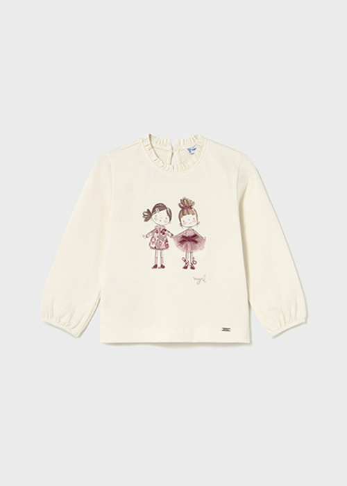  生成り 女の子柄Tシャツ