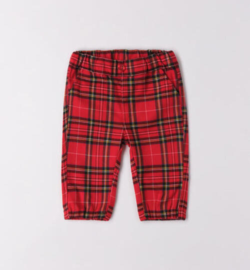 赤 ギンガムパンツ