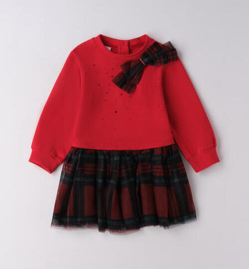  赤 チェック ワンピース