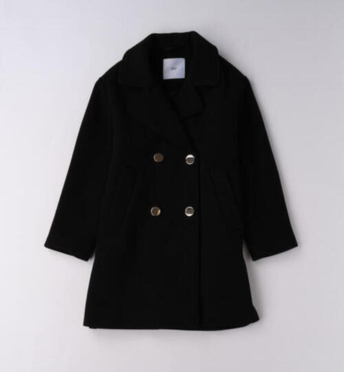  黒 ダブルボタンAラインコート