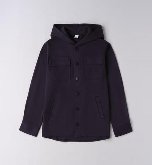  紺 フード付きコート