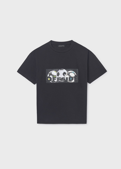  黒 サッカーボールTシャツ