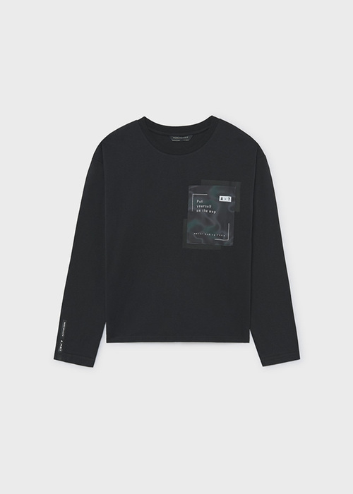  黒 胸ポケット Tシャツ