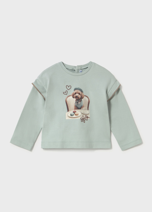  ブルー 犬 Tシャツ